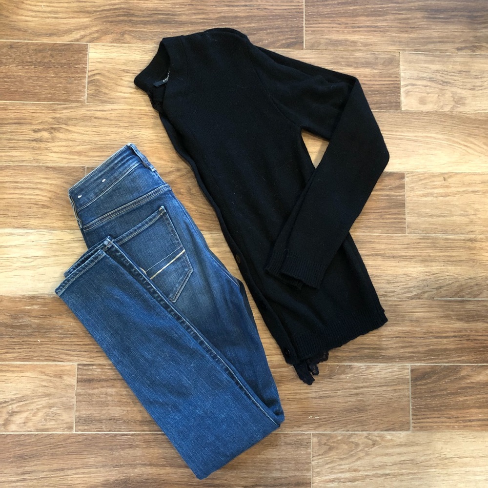 🆕w/tag Siste’s Black Cardigan w/ Lace Back Detail